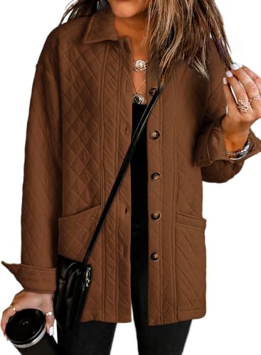 Dokotoo Women's Quilted Oversized Shacket Jacket