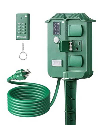 Dewenwils Outdoor Power Stake Timer with Remote