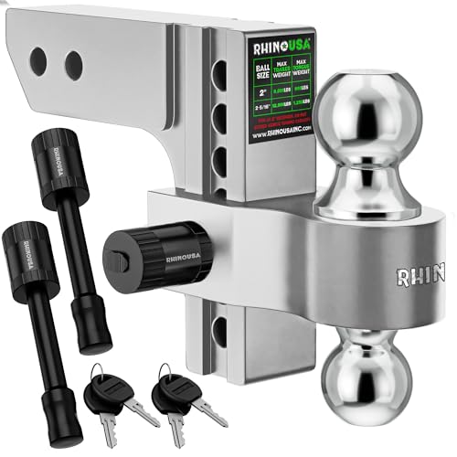 Rhino USA Adjustable Trailer Hitch Silver