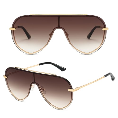 GMKATEYE Trendy Oversized Shield Sunglasses