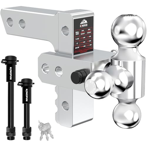 Kingfun Adjustable Trailer Hitch Tri Ball
