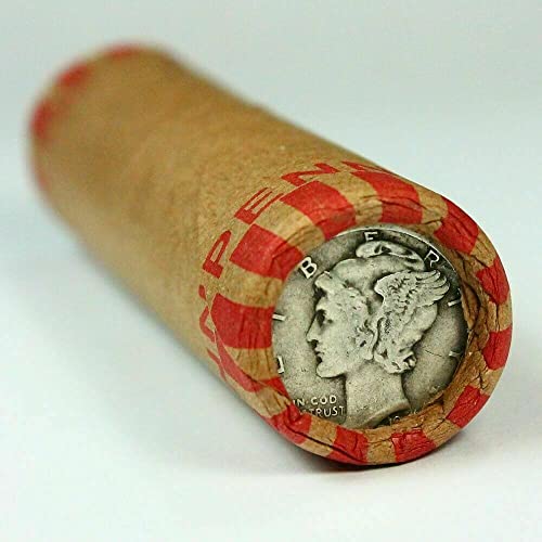 Unsearched Wheat Penny Roll with Silver Dime