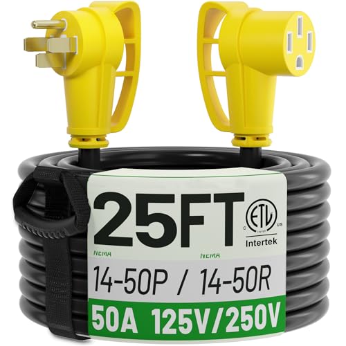 POWGRN 50 Amp RV/EV Extension Cord 25 FT