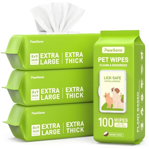 PawSono Hypoallergenic Pet Wipes, Coconut Scented