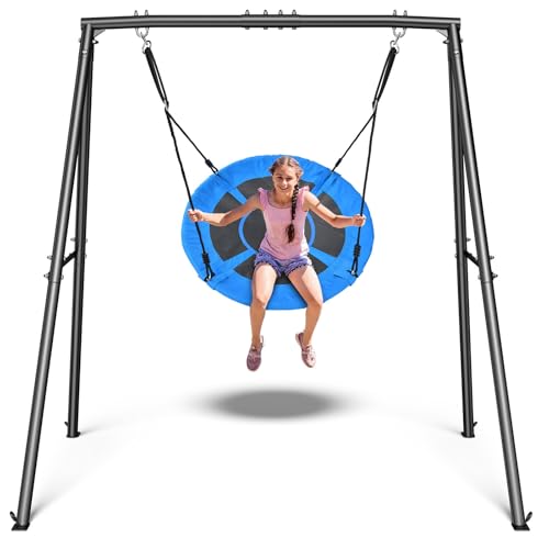 Trekassy Kids Outdoor Swing Set with Frame