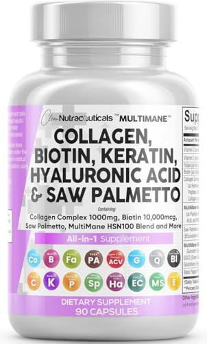 Clean Nutraceuticals Collagen Biotin Keratin Saw Palmetto Complex