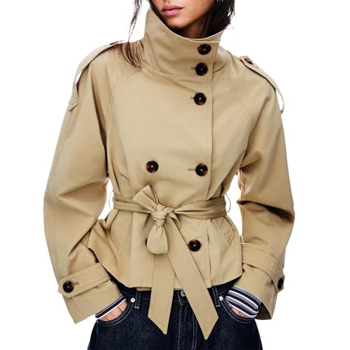 Maohao Women's Cropped Trench Coat
