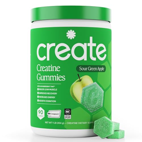 Creatine Monohydrate Gummies, Sour Green Apple, 90ct