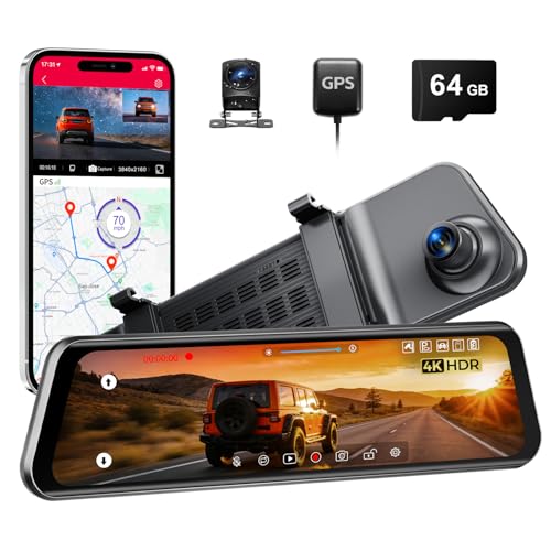 Lingdu 12" Mirror Dash Cam 4K UHD