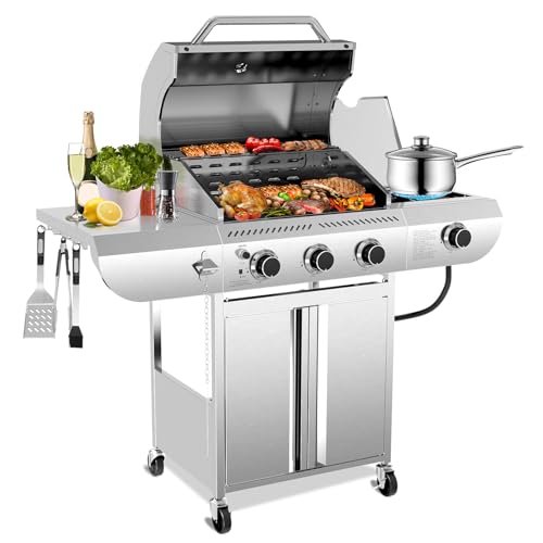 Electactic 34,000 BTU 3-Burner Stainless Propane Grill