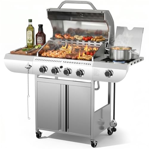 COWSAR 4-Burner Stainless Steel Gas Grill