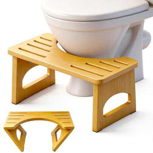 JACNITAD Bamboo Collapsible Toilet Stool