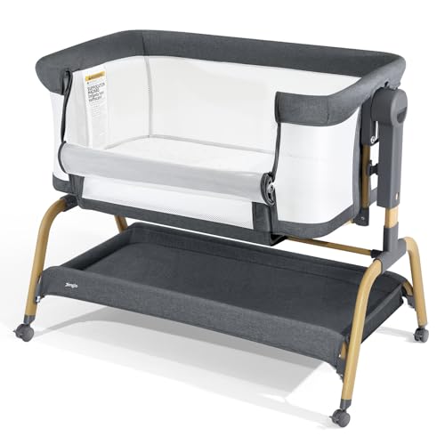 Jimglo Baby Bassinet with Storage and Wheels