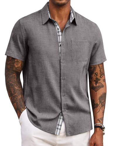 Coofandy Men's Short Sleeve Beach Shirt