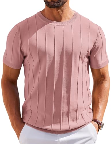 Coofandy Men's Slim Fit Ribbed Knit Shirt