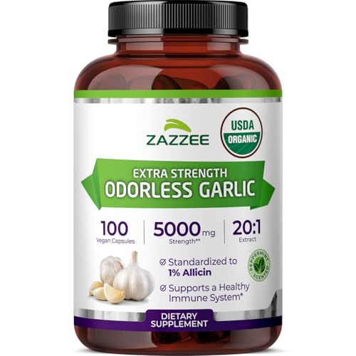 Zazzee Organic Odorless Garlic Extract Supplement
