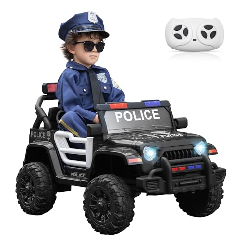 TOBBI Kids Police Car Electric Jeep