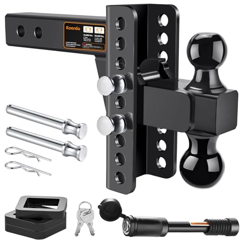 Adjustable Trailer Hitch with 6-Inch Drop/Rise