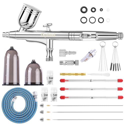 Gyfent Airbrush Kit with Quick-Release Nozzles