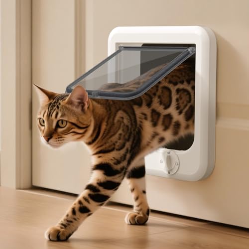 LIBBEPET Cat Door with 4-Way Lock