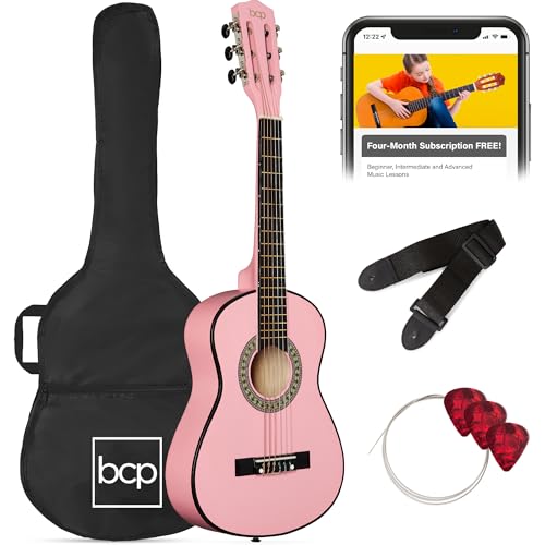 Kids Acoustic Guitar Beginner Kit - Pink