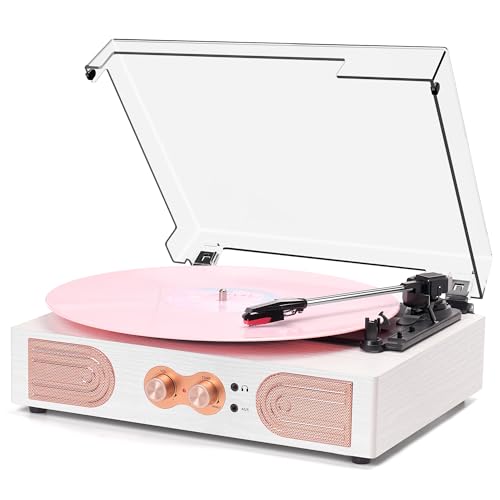 Vinyl Record Player with Built-in Speakers