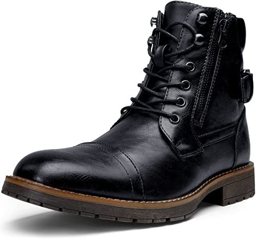 Vostey Men's Black Ankle Dress Boots BMY678A