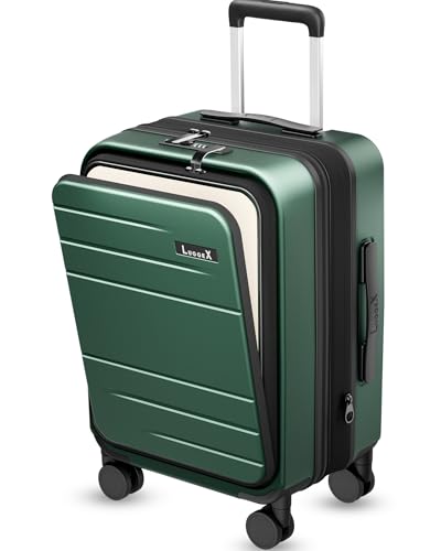 LUGGEX Expandable Carry On Suitcase Green