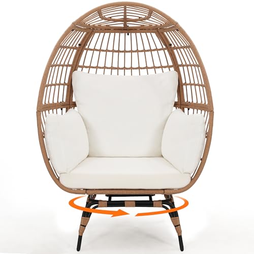 Murago Oversized Swivel Rattan Egg Chair