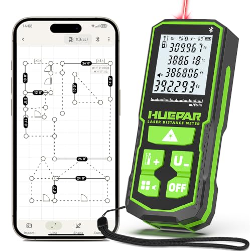 Huepar Laser Distance Measure 395Ft with Bluetooth