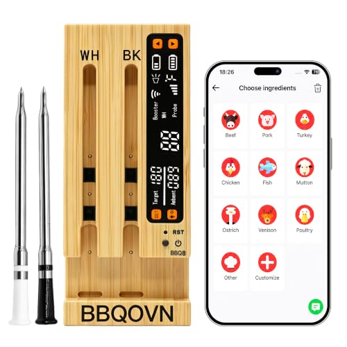 BBQOVN Wireless Meat Thermometer with App Control