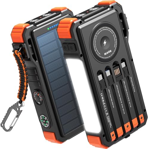 BLAVOR 20000mAh Solar Power Bank with Wireless Charger
