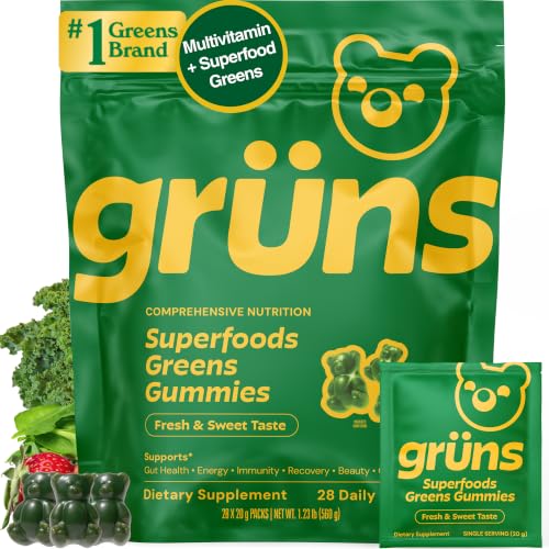 Grüns Super Greens Gummies for Digestive Health