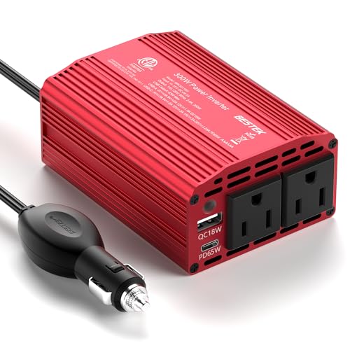 BESTEK 300W Car Power Inverter with USB-C and QC3.0
