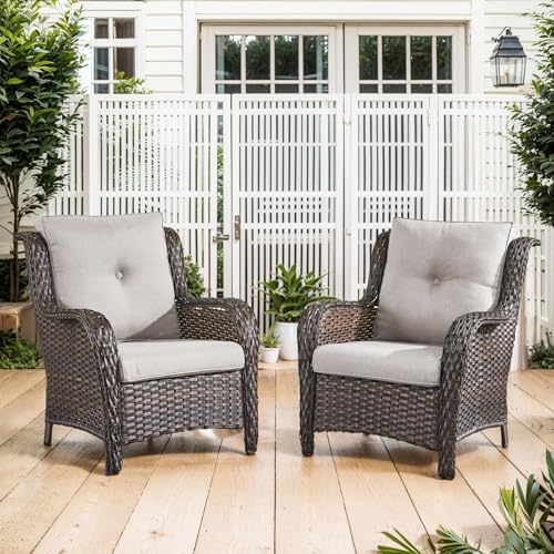 Belord Wicker Patio Chairs Set with Cushions