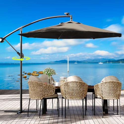 GarveeLife Cantilever Umbrella, 10FT Tan