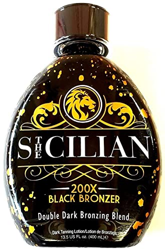 The Sicilian 200X Dark Black Bronzer Tanning Lotion