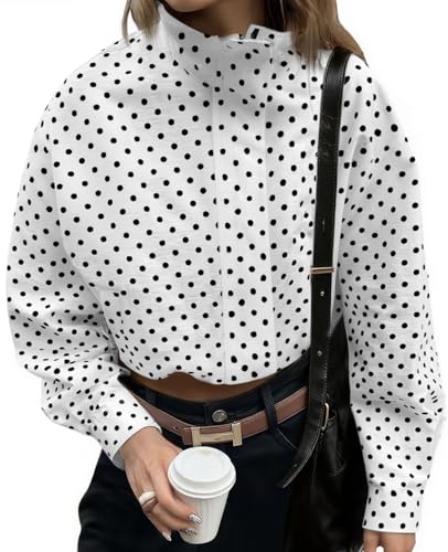 Tankaneo Women's Polka Dot Cropped Jacket