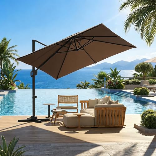 GarveeLife Large Cantilever Patio Umbrella