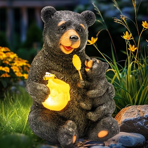 GIGALUMI Solar Garden Bear Statues