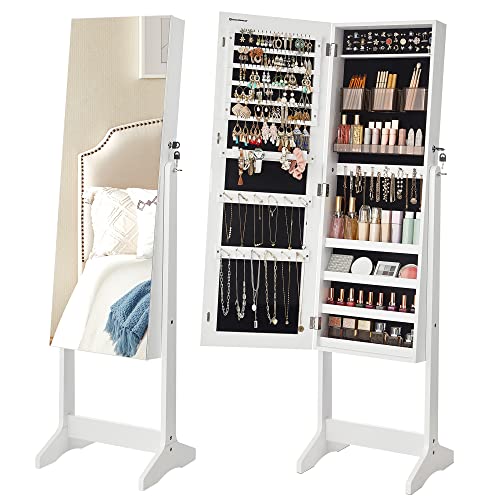 SONGMICS Freestanding Jewelry Cabinet with Mirror