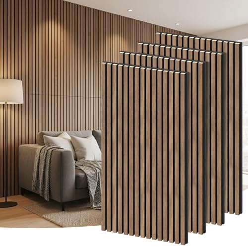 RITOLLO Wood Slat Acoustic Panels, Natural Walnut