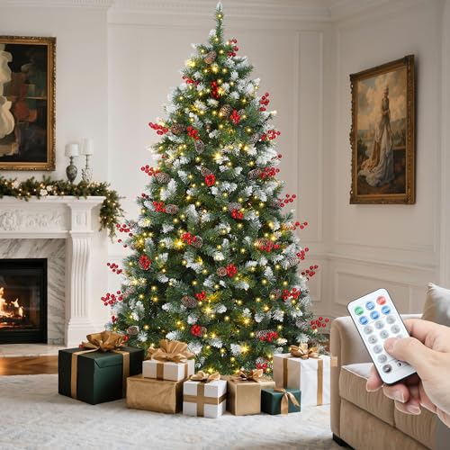 YITAHOME Pre-lit Pine Artificial Christmas Tree, 6FT