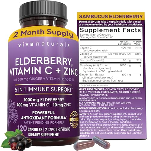 Viva Naturals Elderberry Immune Support Supplement