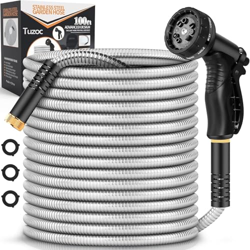 Rcfunkid Stainless Steel Garden Hose 100FT