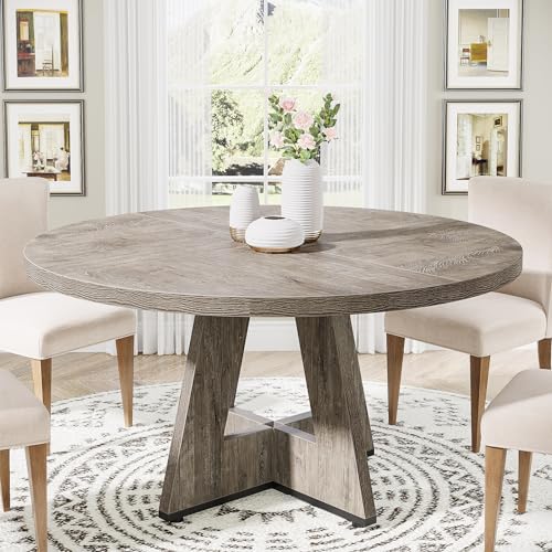 Tribesigns Rustic Grey Round Dining Table