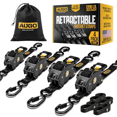 AUGO Retractable Ratchet Straps for Cargo