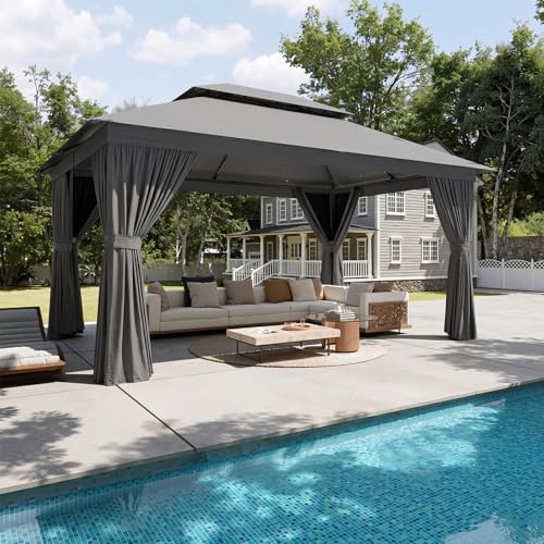 Aoxun 10x12 Outdoor Gazebo with Mosquito Netting