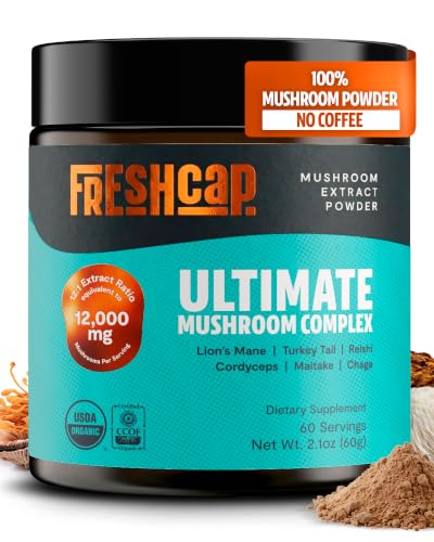 FreshCap Mushrooms Ultimate Mushroom Complex Powder - 60 Servings