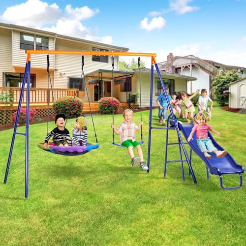 Lunafun Backyard Swing Set with Slide